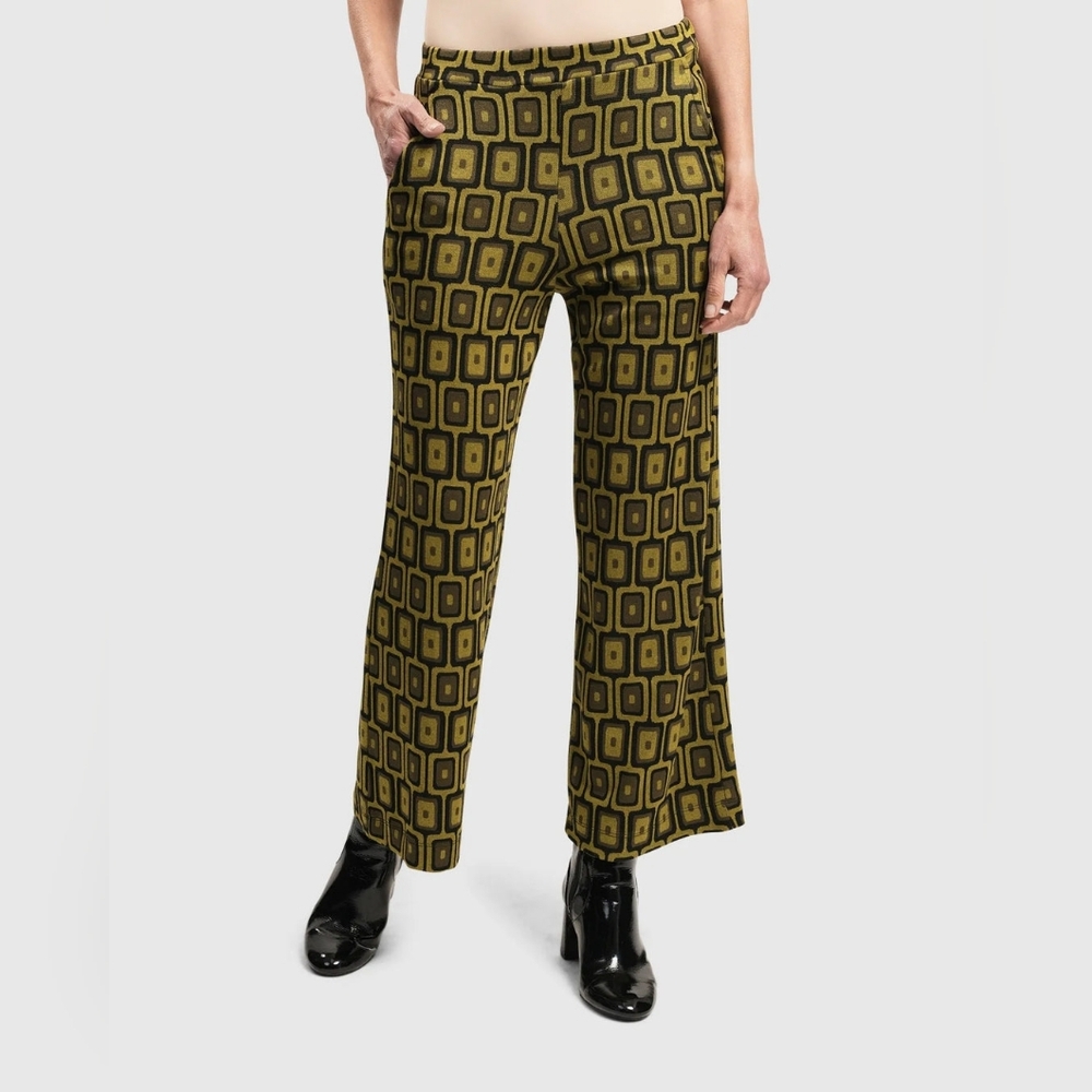 Alembika Dynamite Days Dynamo Pants Chartreuse Black Mod Geo Knit 0